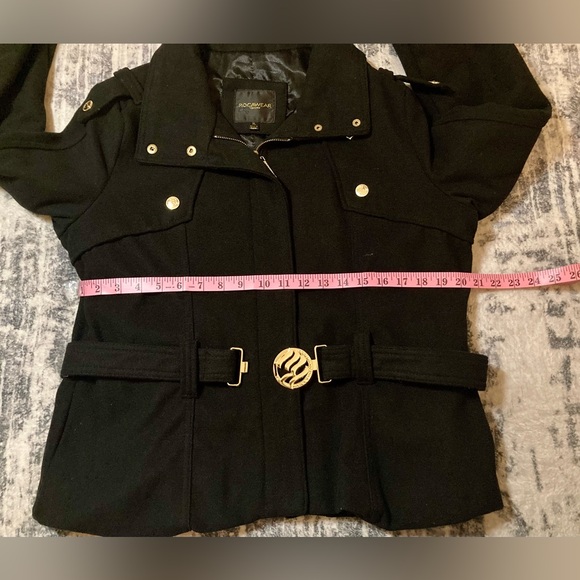 Vintage Rocawear Belted Wool Pea Coat - Picture 10 of 12